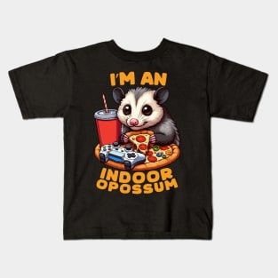 Indoor Opossum With Pizza Kids T-Shirt